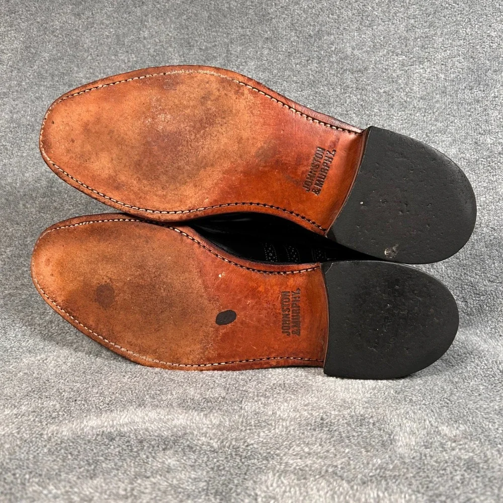 Johnston & Murphy Oxford Dress Shoes Limited Wingtip 10 D Black Leather 24-93210